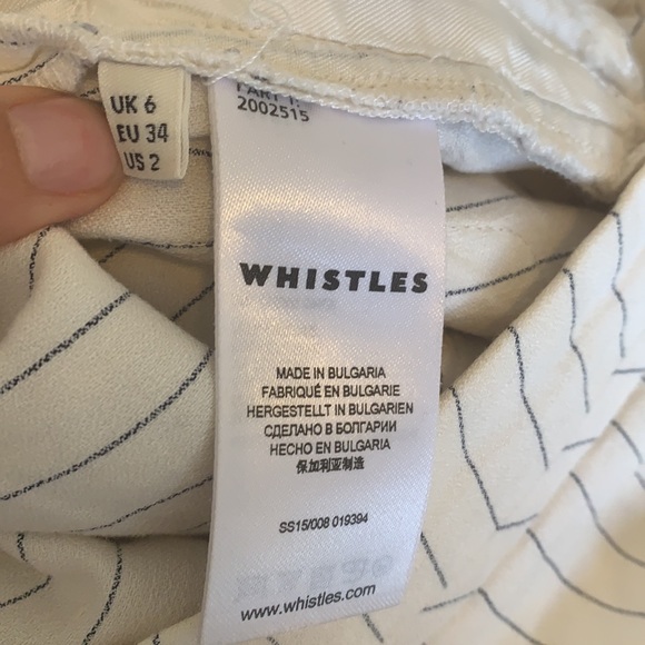 Whistles cream stripes linen pants - Picture 4 of 7